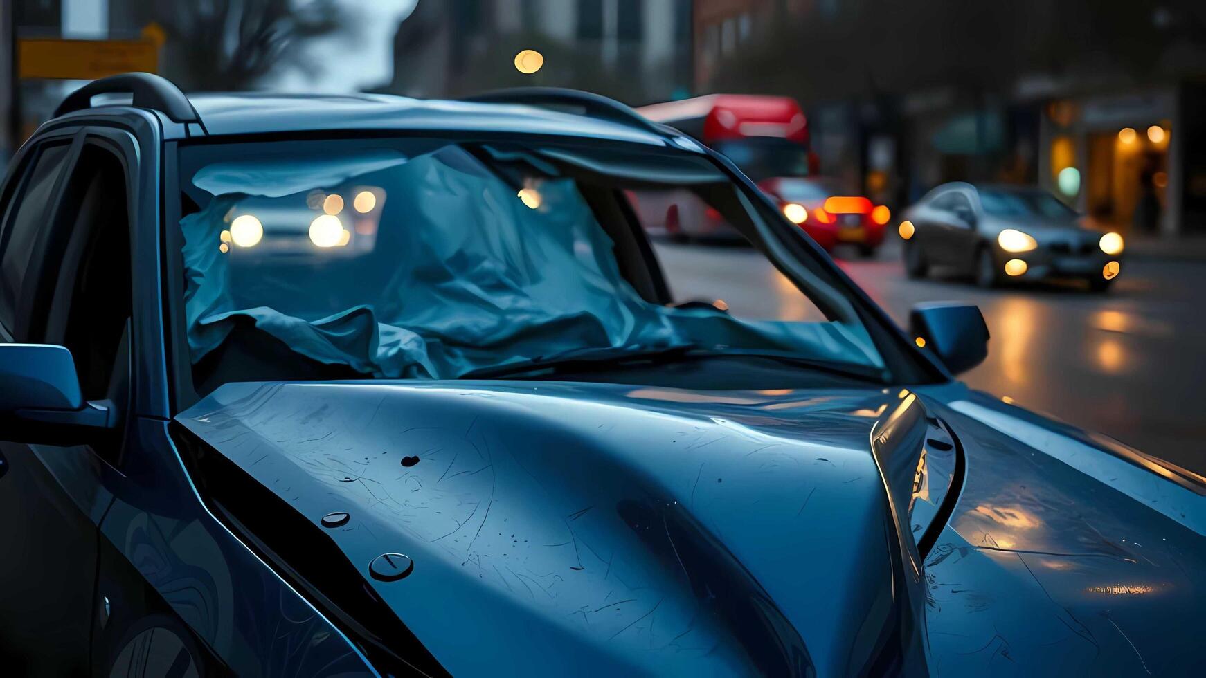 a car that has been damaged in a crash photo