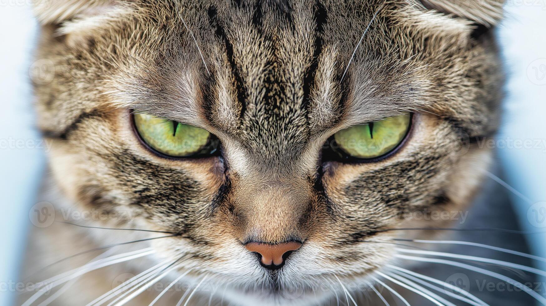 A close up of a cat with green eyes photo