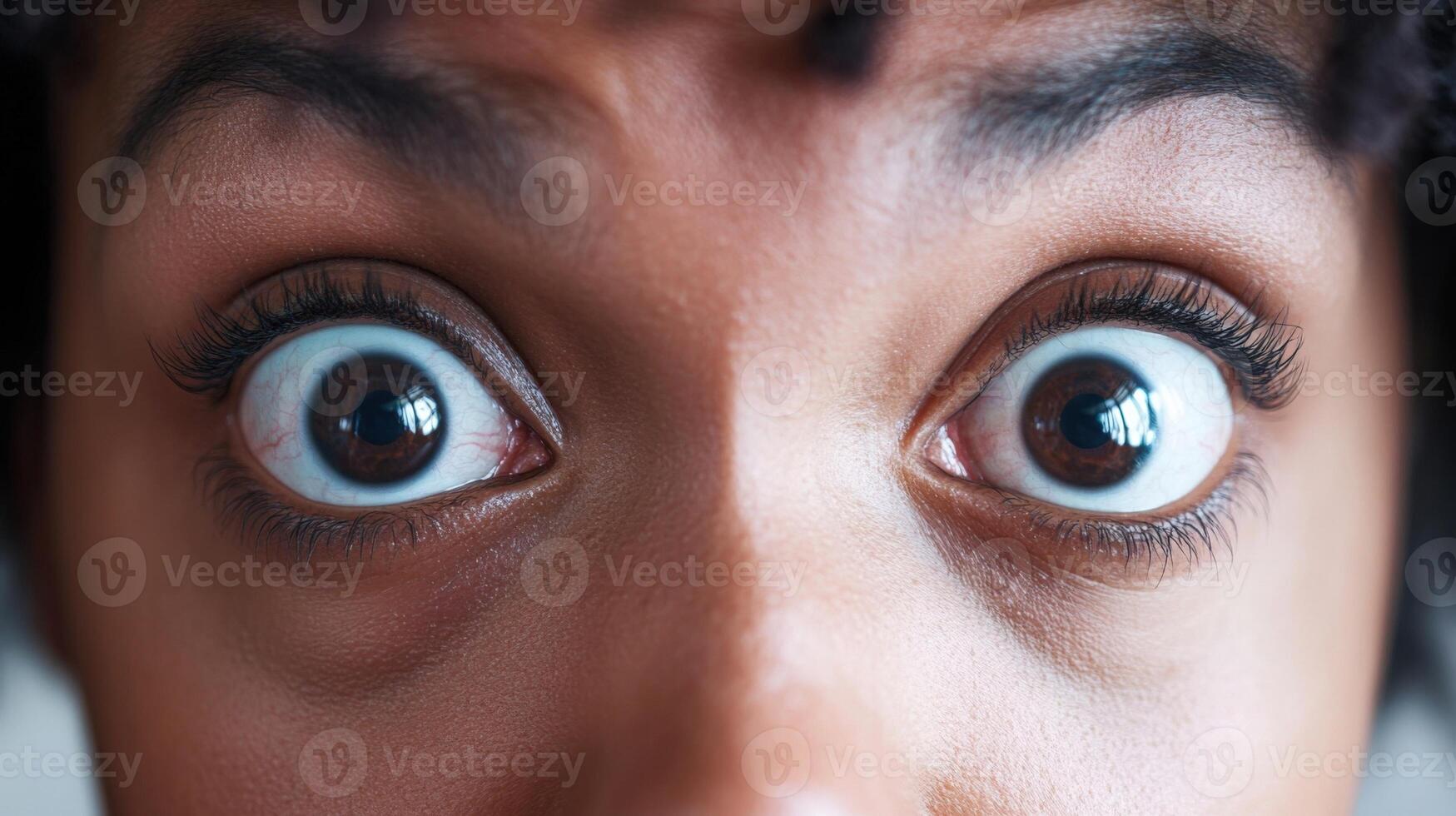 A politician responds to a challenging question with their eyes wide and brows raised showcasing a blend of surprise and determination. The closeup illustrates the tension in thei photo
