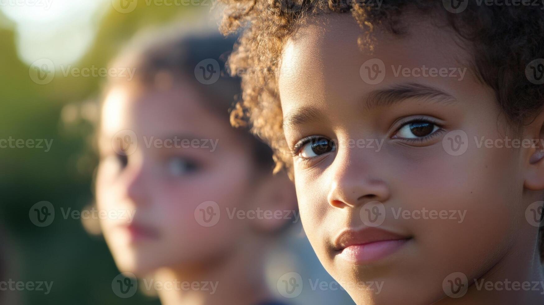 their expression is serious yet approachable photo