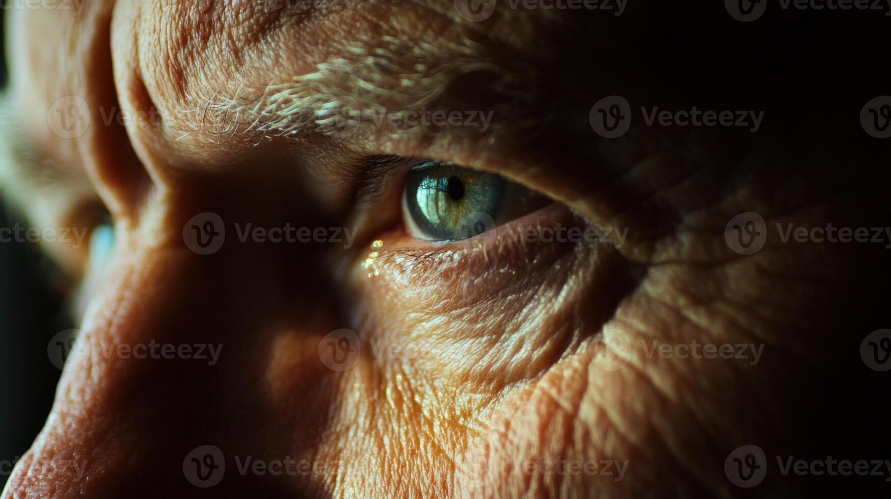 A thoughtfully composed medium closeup reveals the politicians facial features accentuated by a soft rim light as they pause for emphasis during the intervie photo