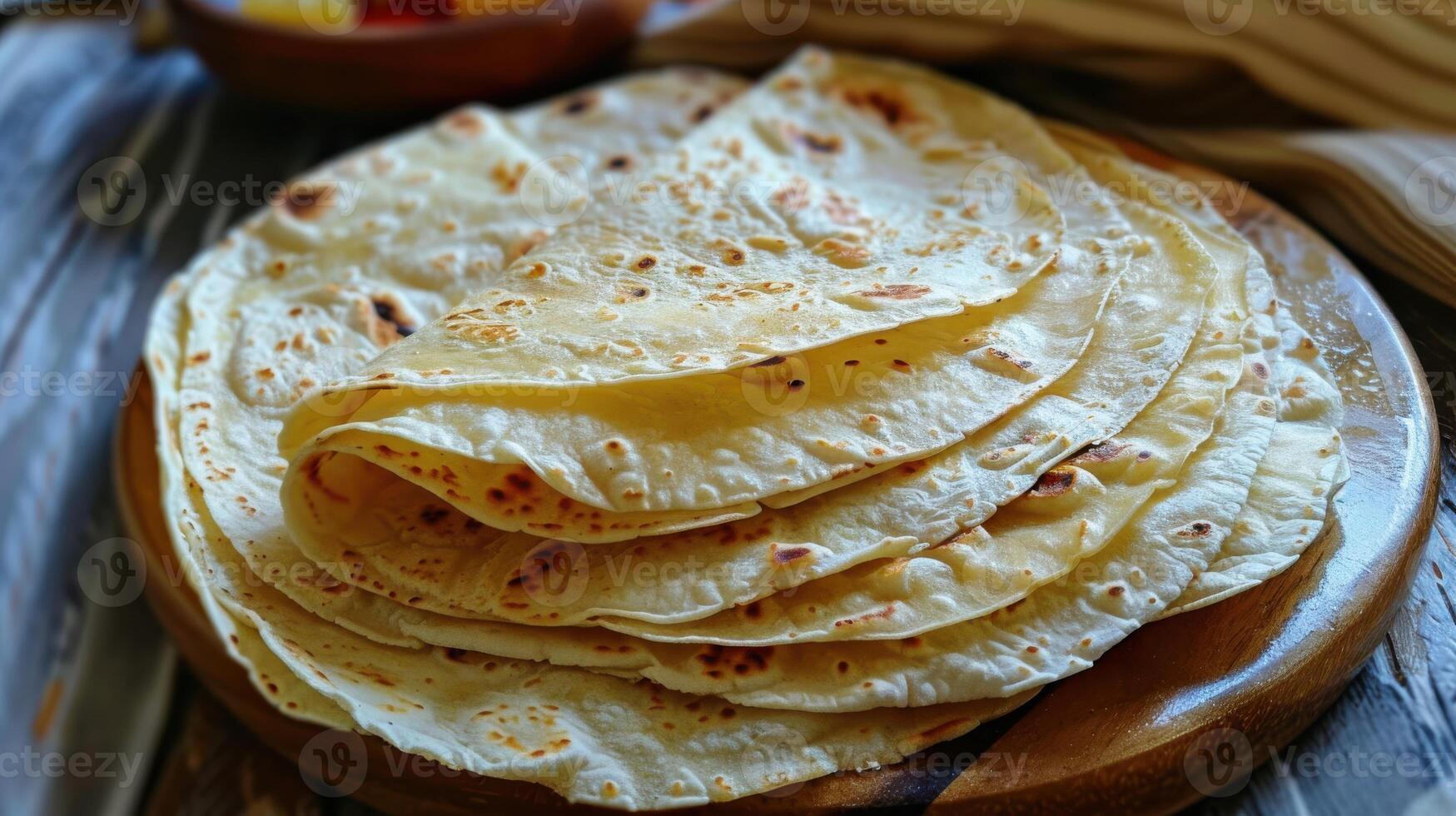 A Stack of Golden Tortillas Ready for a Delicious Meal photo