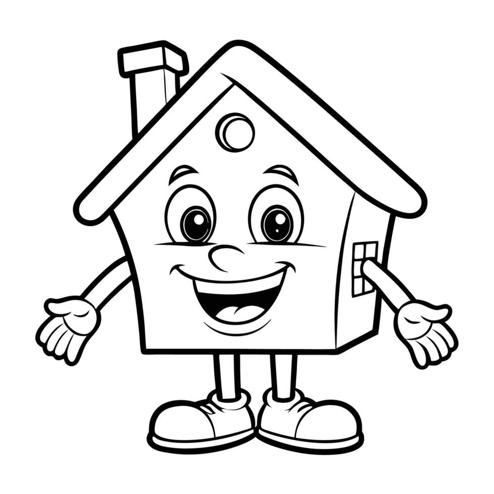 Humorous and Animated House Characters Illustration vector