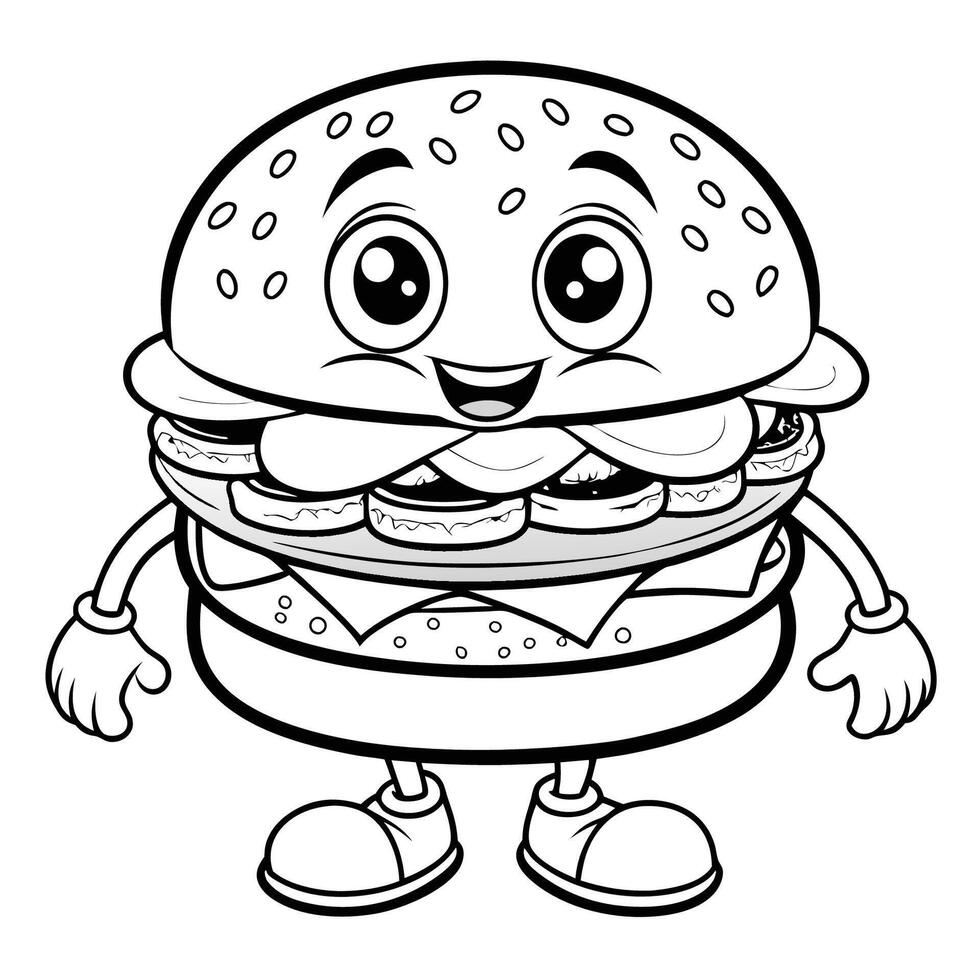 Hilarious Burger Characters in a Cartoonish Adventure vector