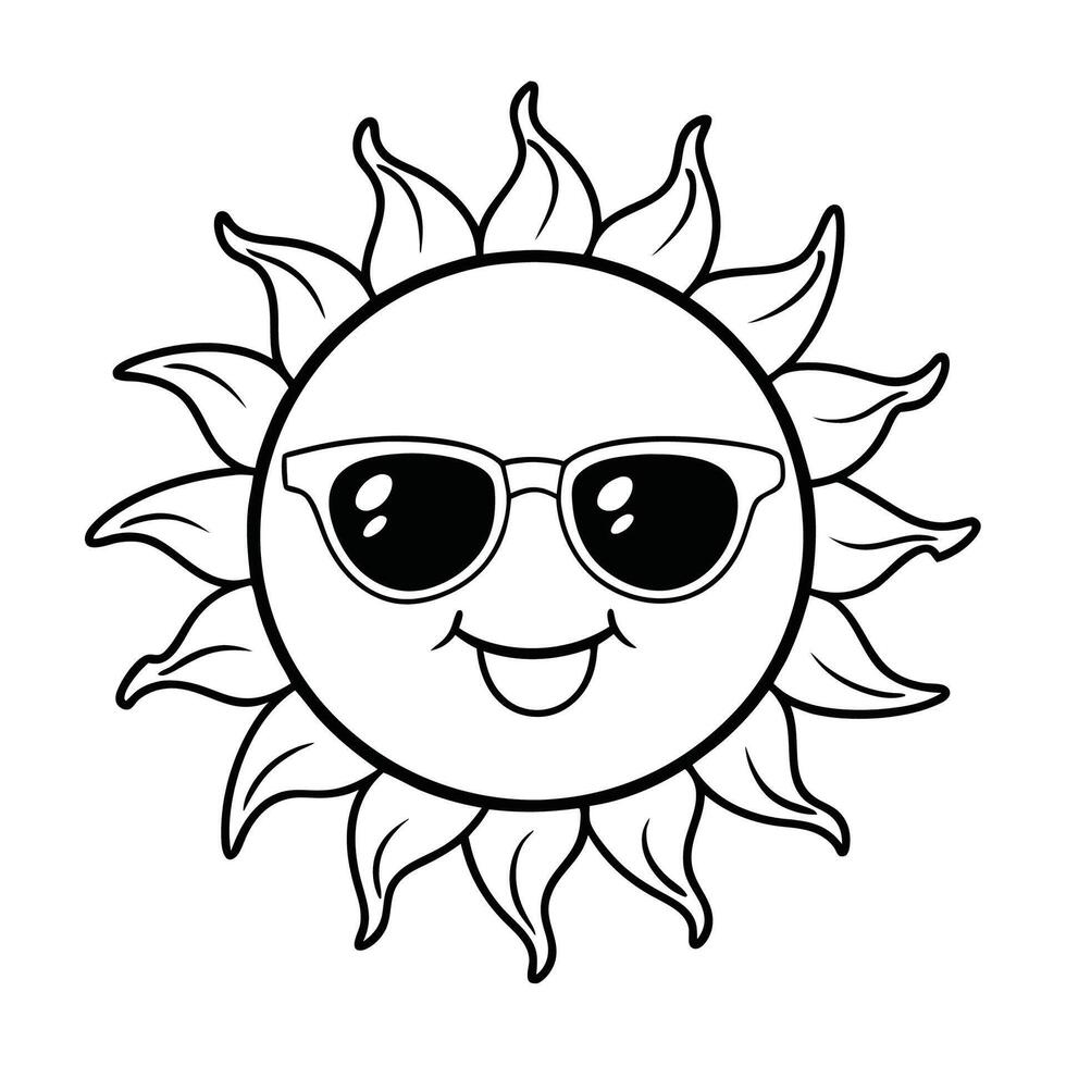 Kawaii Sun with Sunglasses Bringing Joy and Warmth vector