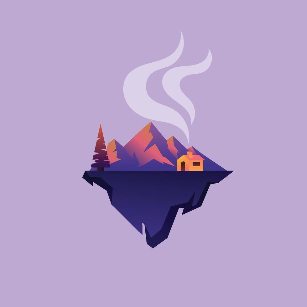 simple illustration of mountain for branding vector