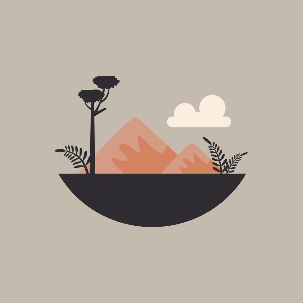 flat design of nature art for branding vector