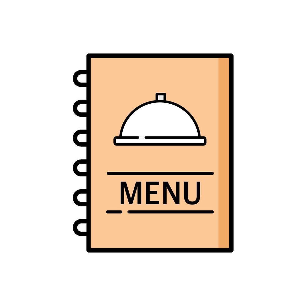 Food menu book icon on white background. vector