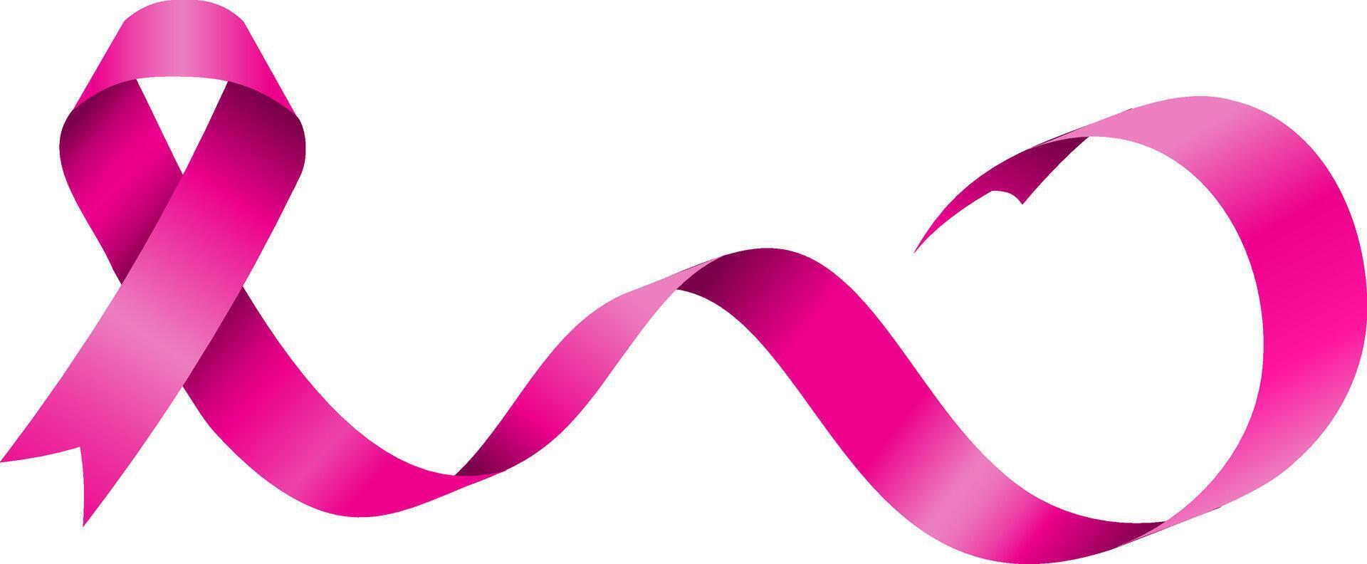 pink ribbon with long tail vector