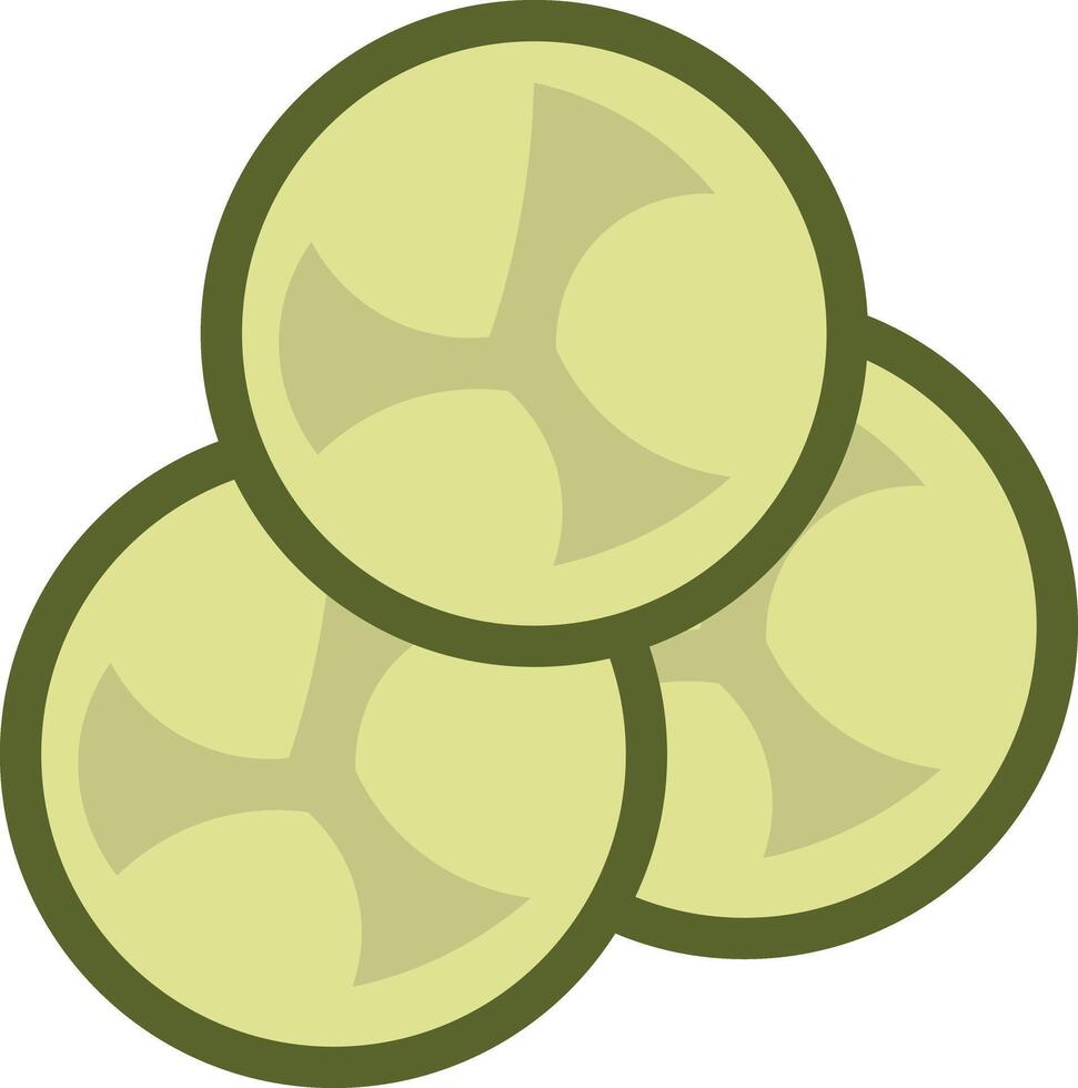 Illustration of Three Green Vegetable Slices vector