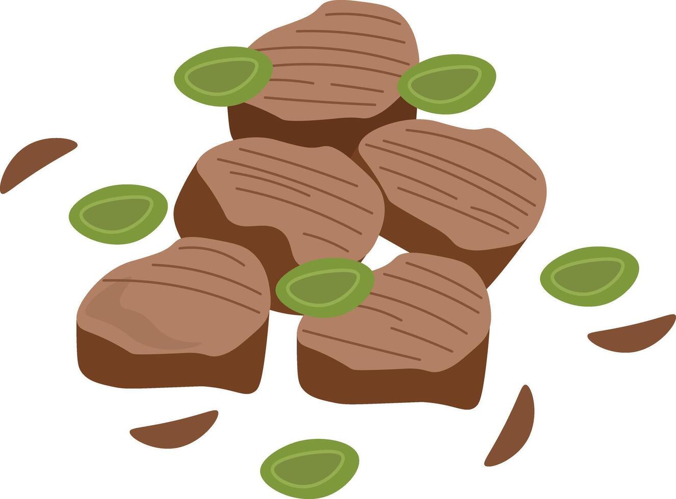 Illustration of Grilled Beef with Garnish vector