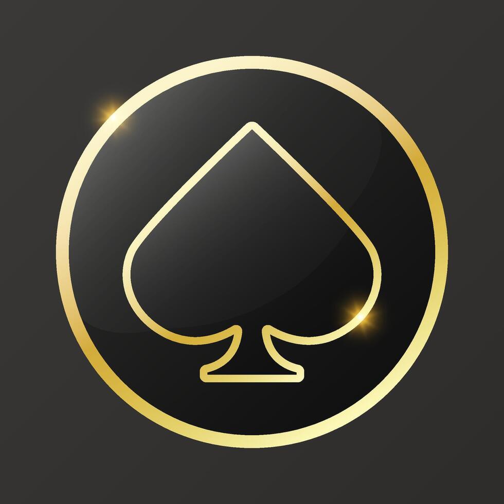 Playing card spades suit symbol. illustration. Icon sign or chip on black background. vector