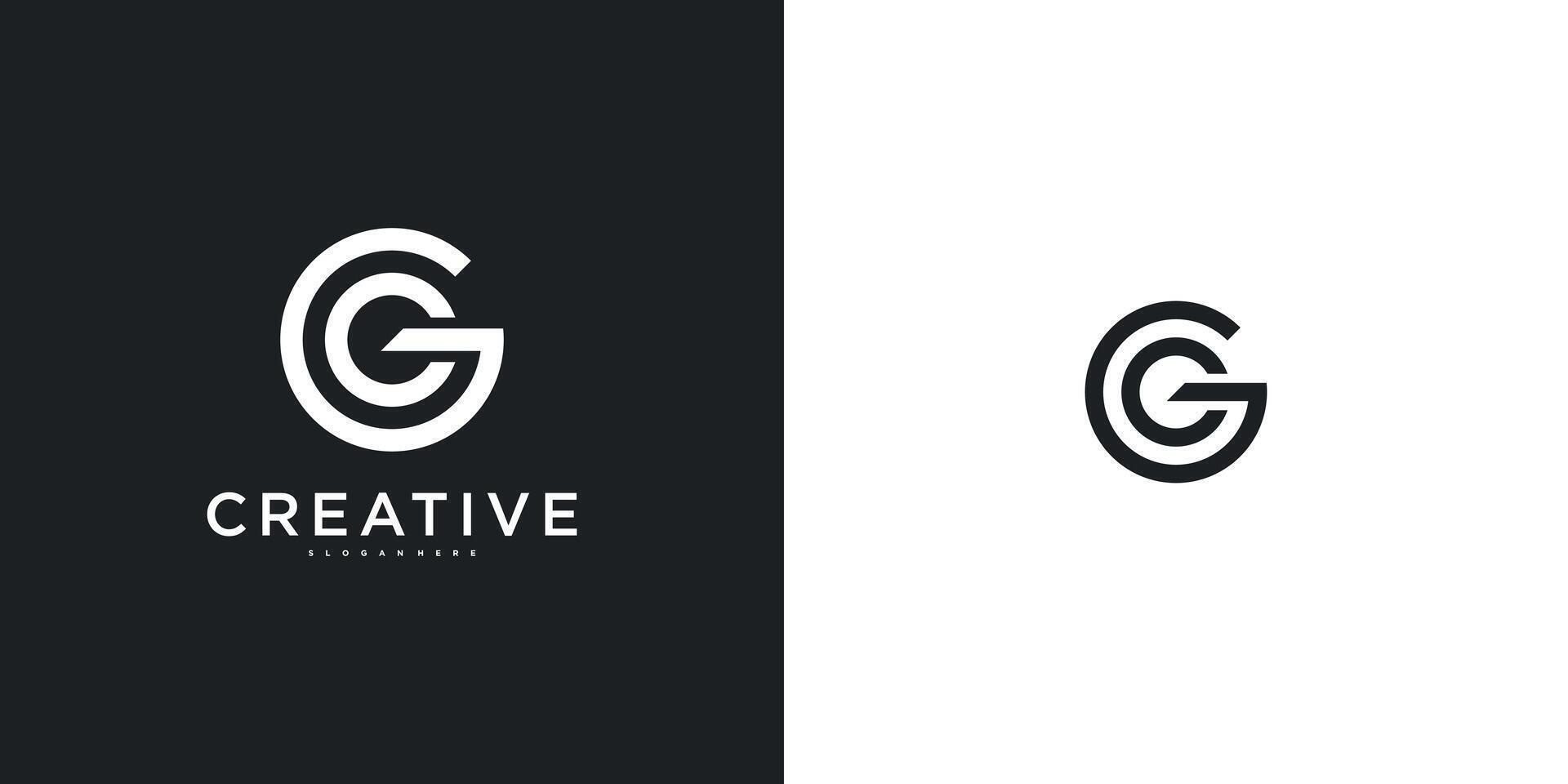 Initial letter G logo with abstract lines and shapes concept vector