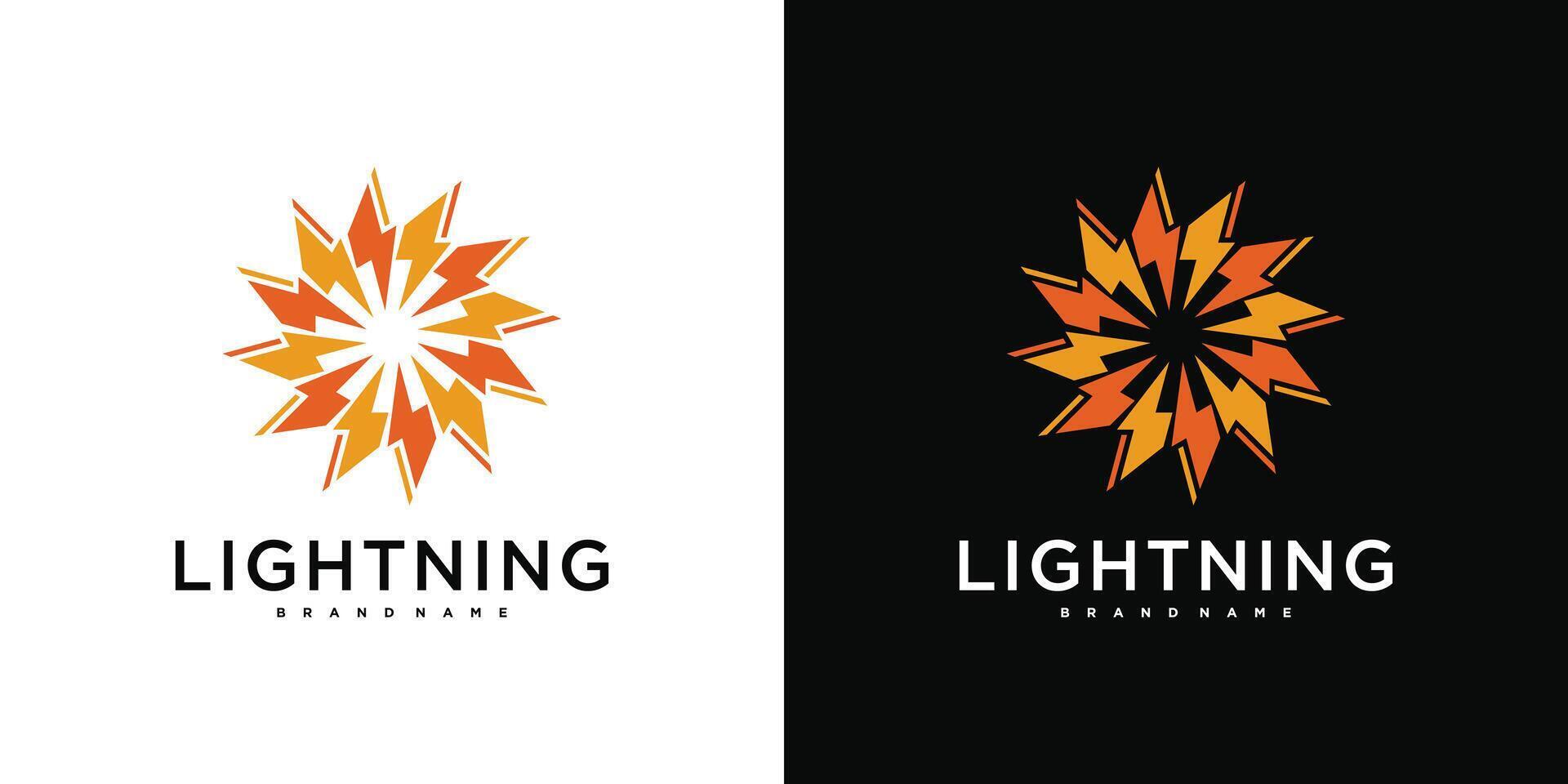 Abstract sun logo designs. lightning circle or energy. Premium vector
