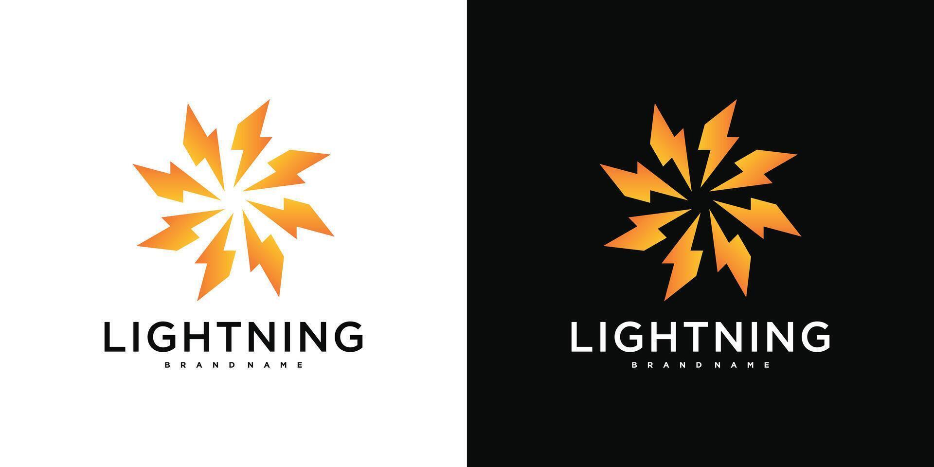 Abstract sun logo design templaete. lightning circle or energy. Premium vector