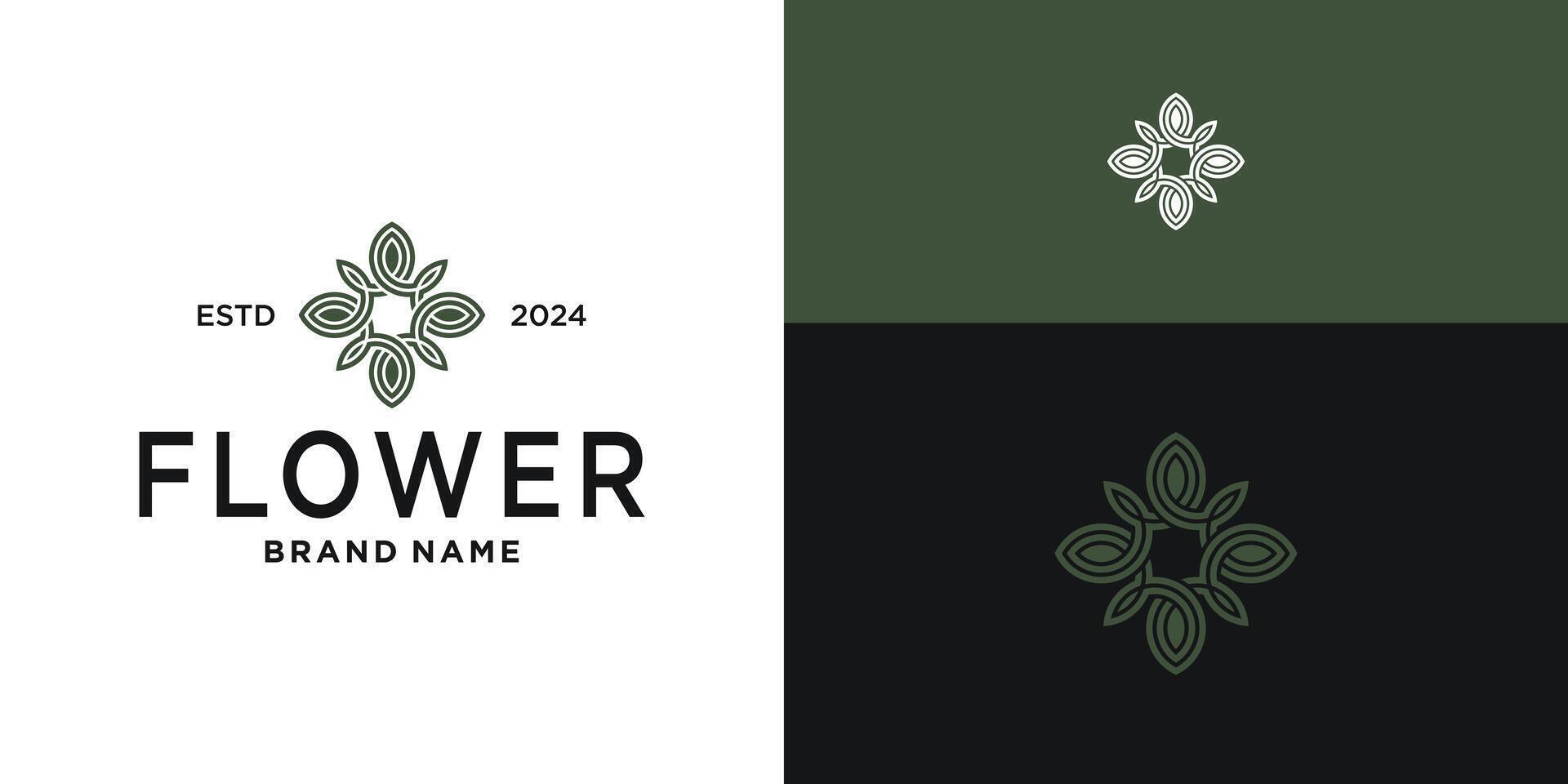 Abstrack elegant flower logo design. Premium vector