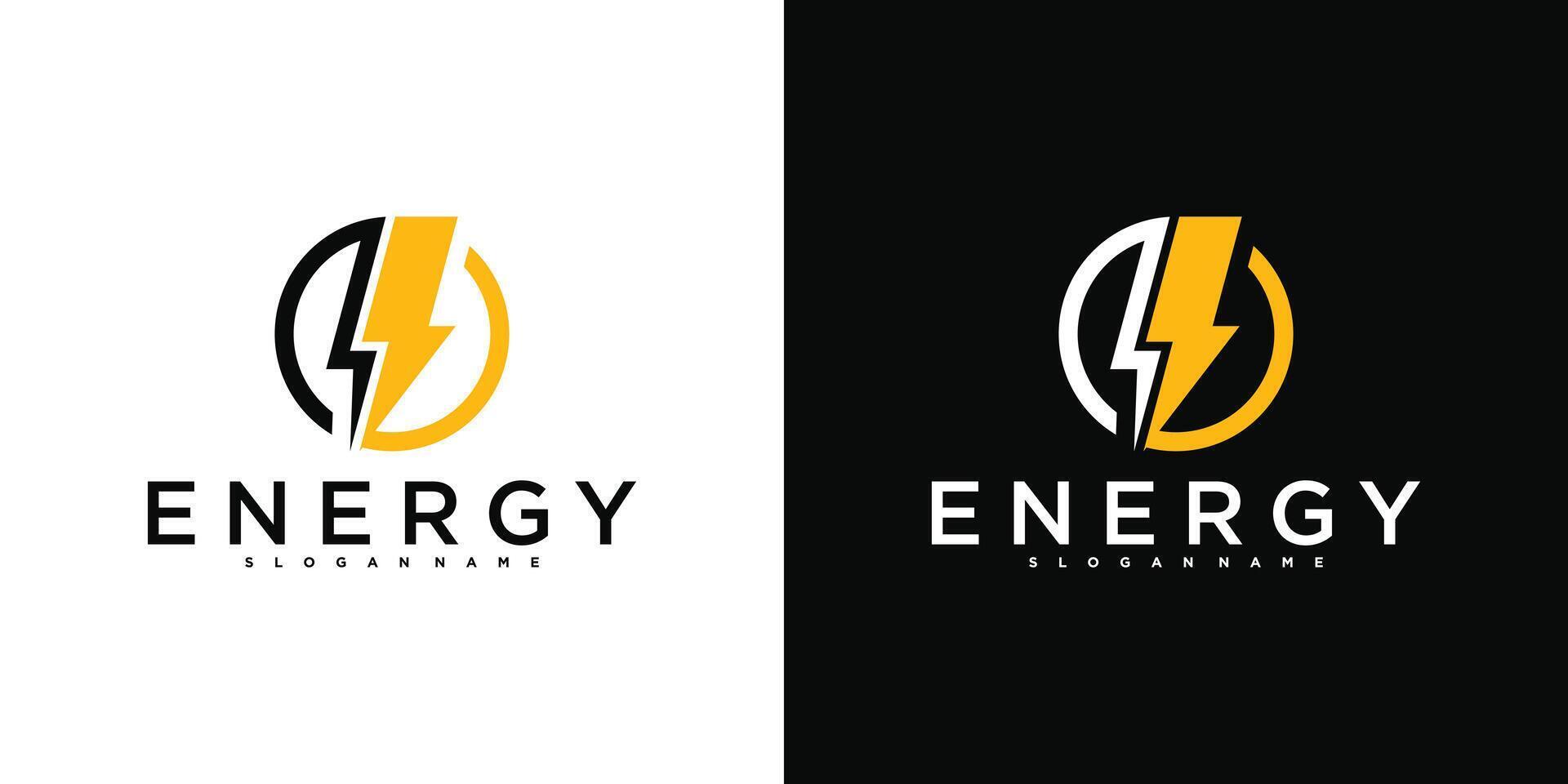 Bold lightning energy logo vector