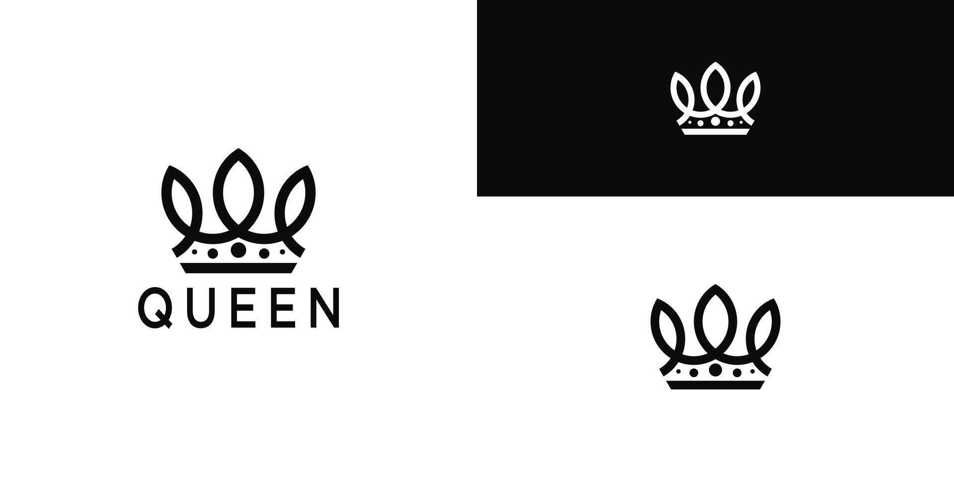 Princess queen crown logo icon design vector