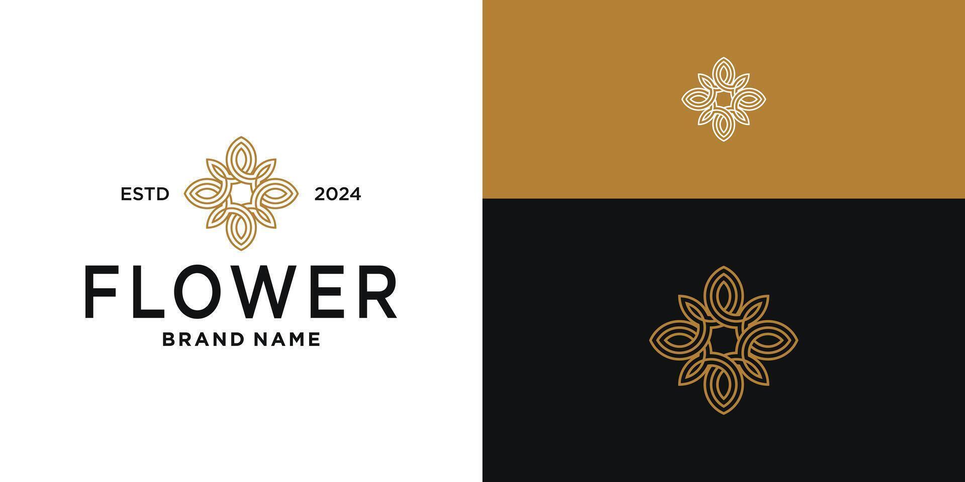 Abstract elegant flower logo designsa vector