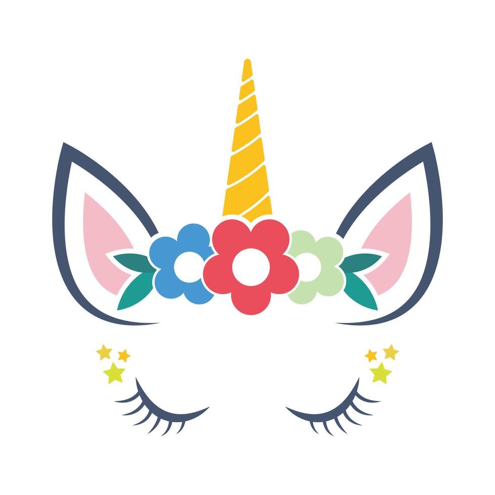 Whimsical unicorn illustration with colorful charming design vector