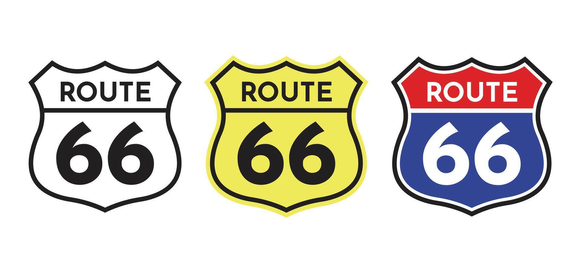 Route 66 Road Sign Set vector