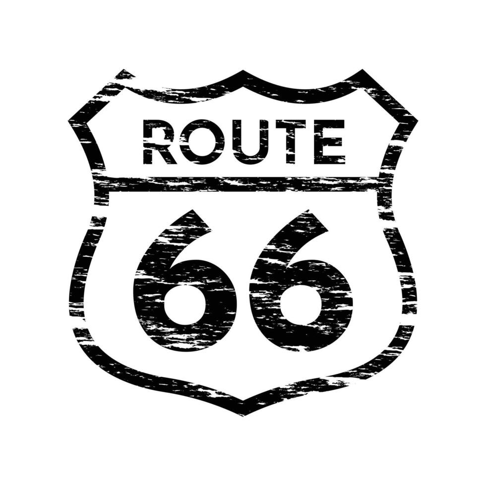 Route 66 Black Grunge Design vector