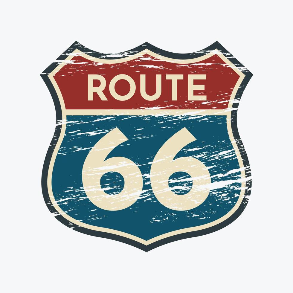 Route 66 Flat Grunge Texture vector