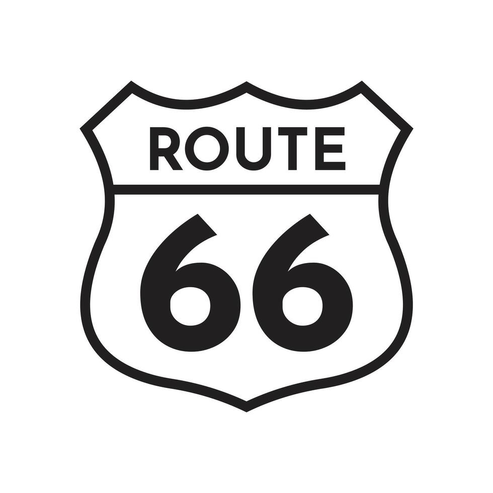 Route 66 Outline Sign Design vector