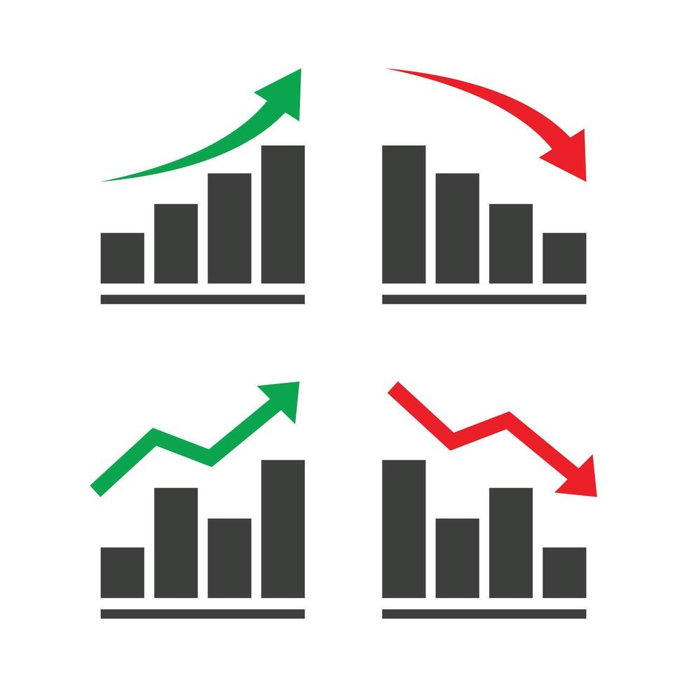 Icon representing finance with up and down vector