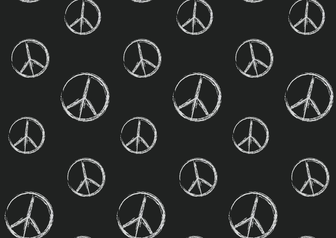 Grunge peace logo pattern on black background design vector