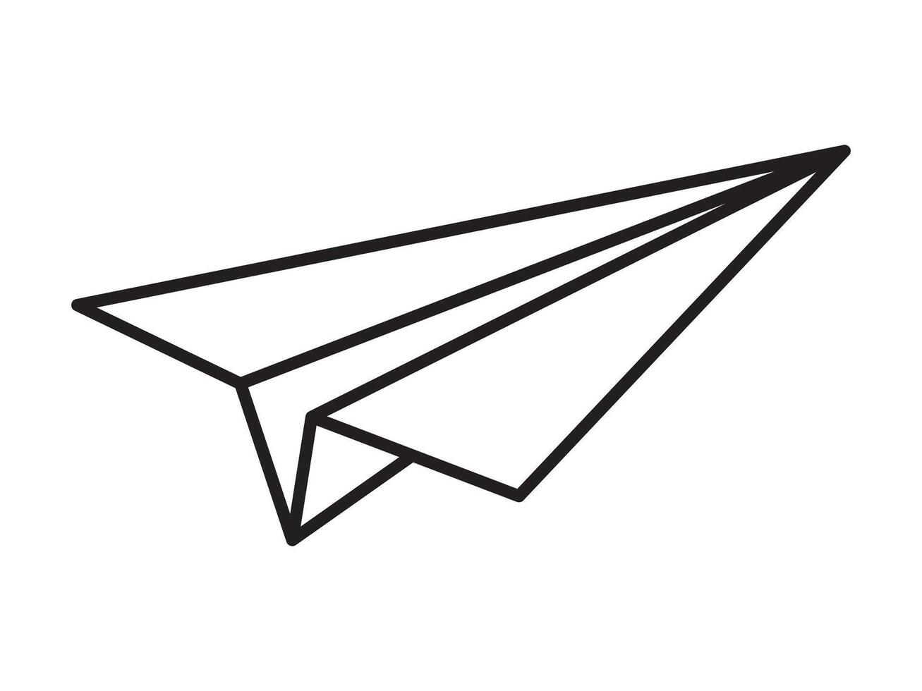 Paper plane icon representing sending message communication vector