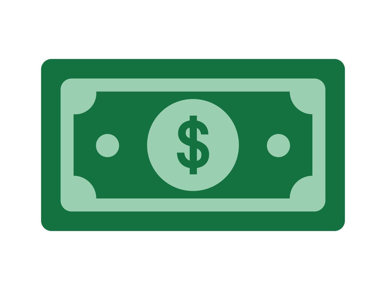 Green US dollar money symbol icon vector