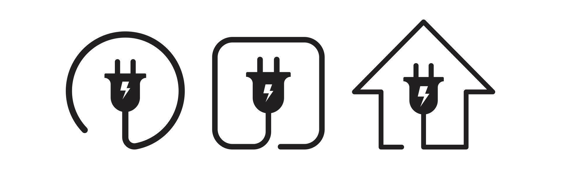 Power Electric Source Wire Outline vector