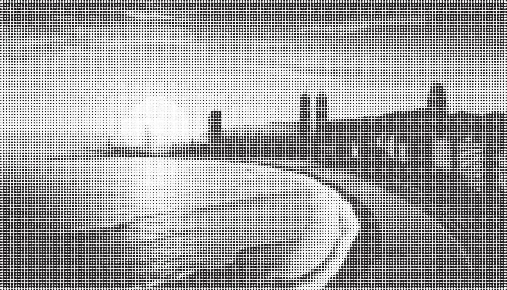 a halftone silhouette of Barcelona with the Sagrada Familia and the beach in the distance, as the sun sets vector