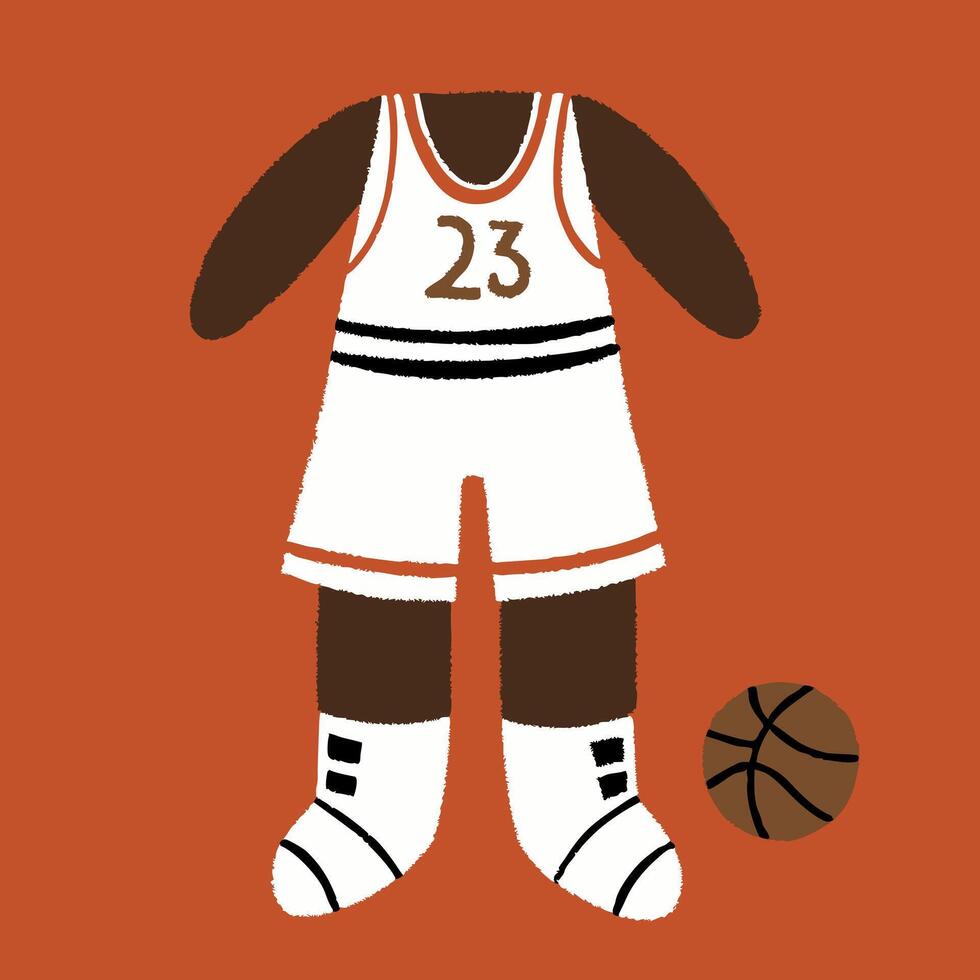Minimalist Basketball Illustration Jersey and Ball Design vector