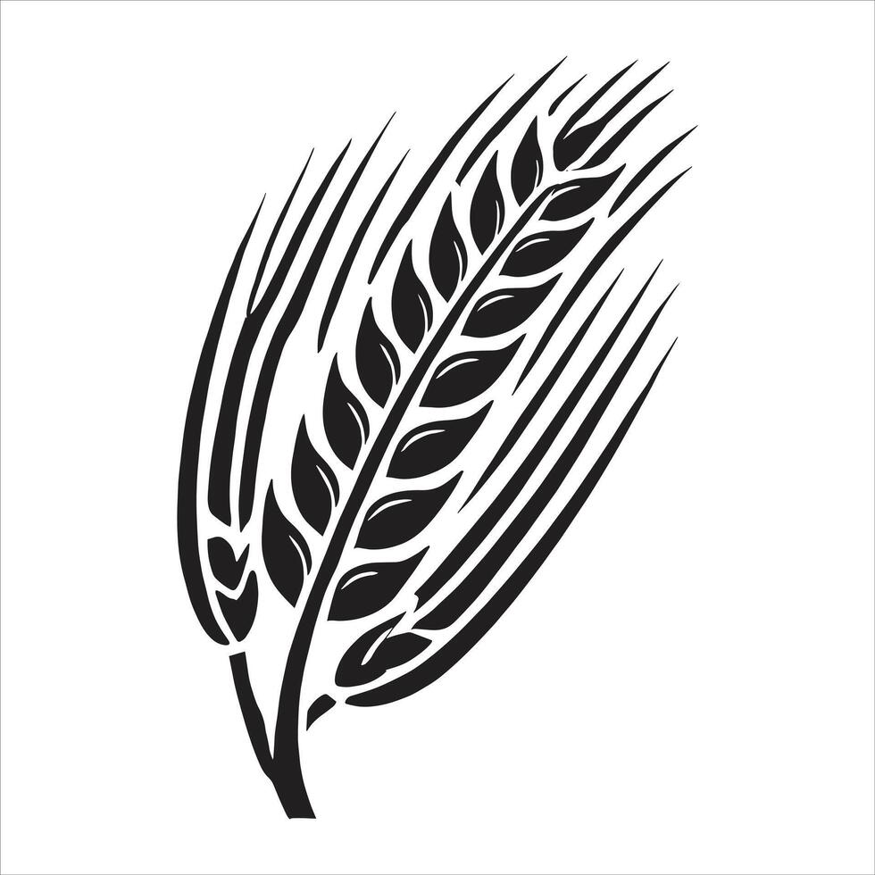 A black and white wheat symbol on a white background vector
