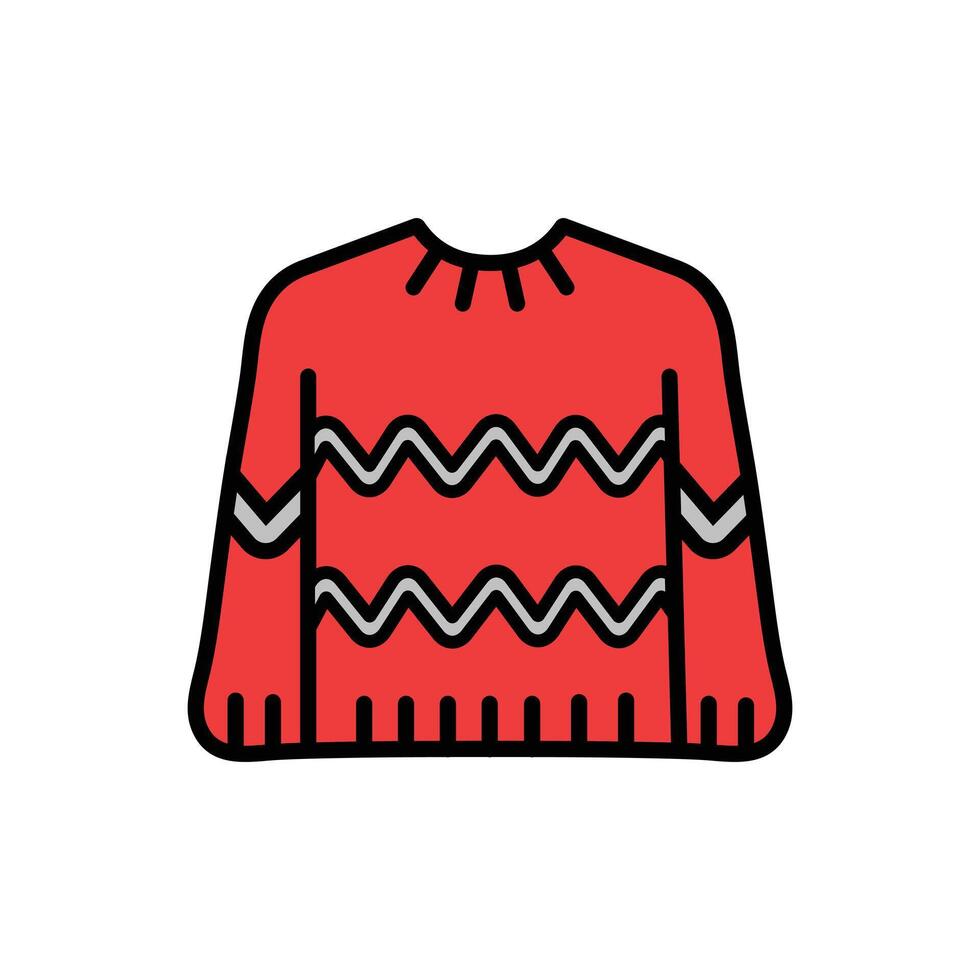 Red Sweater with Zigzag Pattern vector