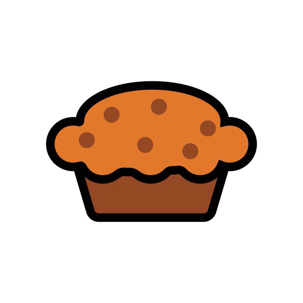 Muffin with Chocolate Chips Illustration vector