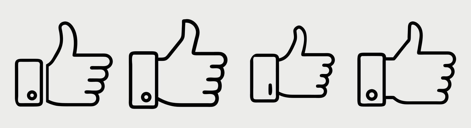 Like icon set, Thumb up sign, thumb down icon, like symbol design vector