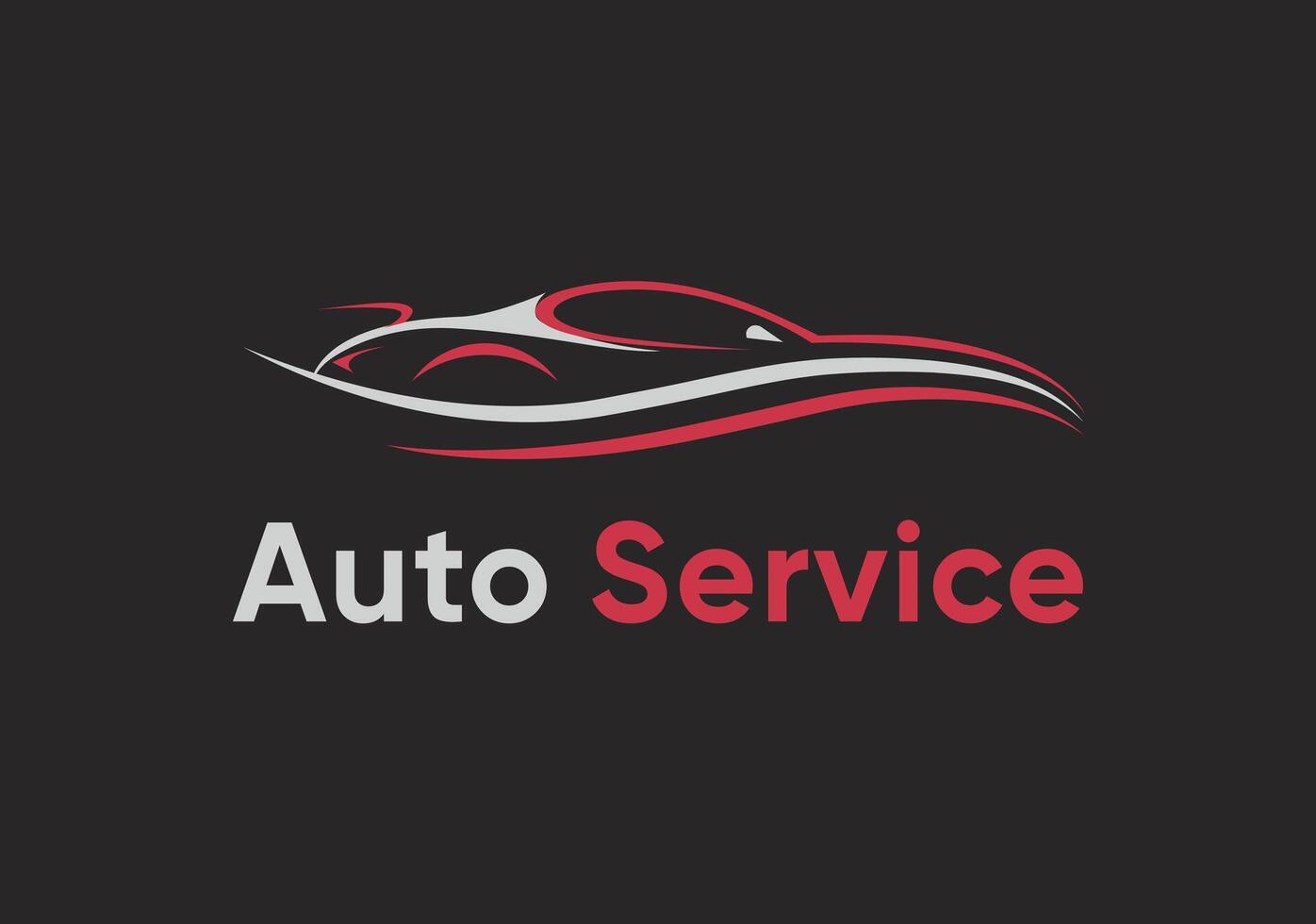 Car auto repair service fast sell shop business card identity gear motor dark blue grey red template vector