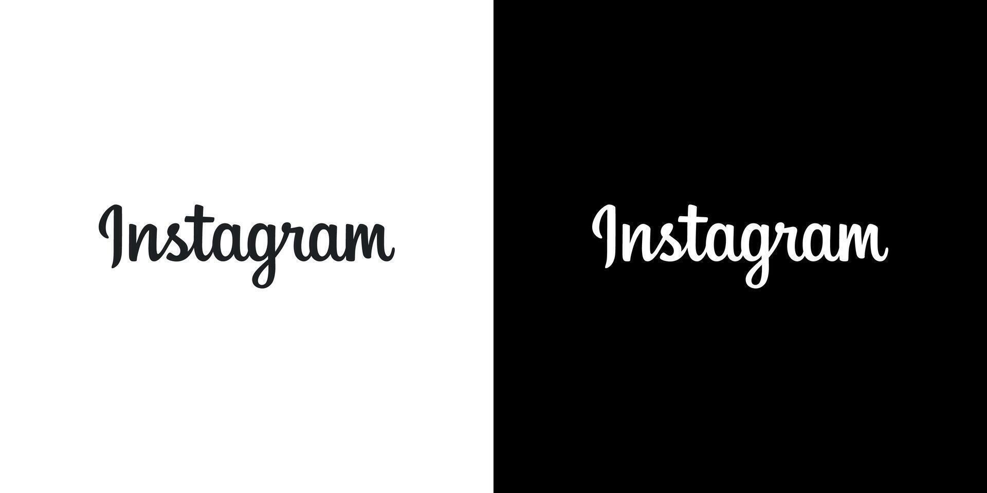 Instagram Typography Black and White Logo Icon, IG App, Premium Quality Social Media Design for Digital Download vector