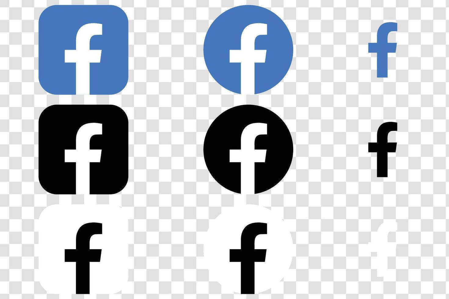 Facebook Logo Icon Set, FB App Bundle, Premium Quality Social Media Design for Digital Download vector