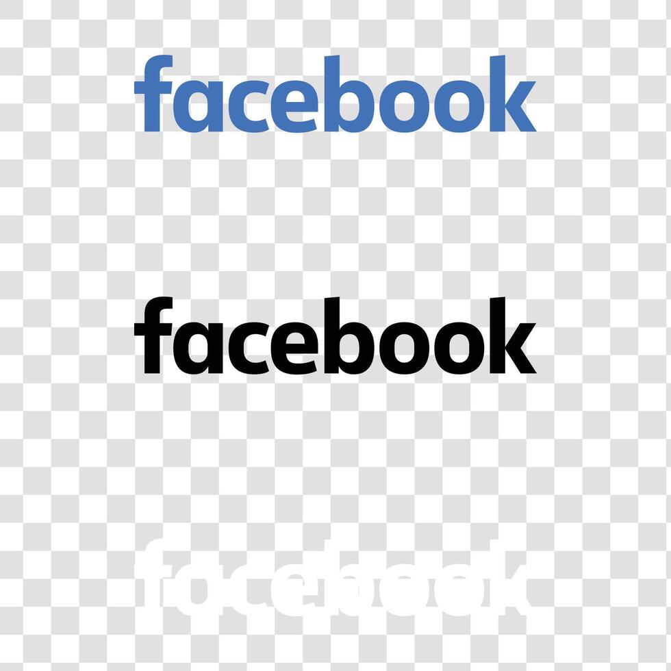 Facebook Typography Logo Icon Set Bundle, FB App, Premium Quality Social Media Design for Digital Download vector