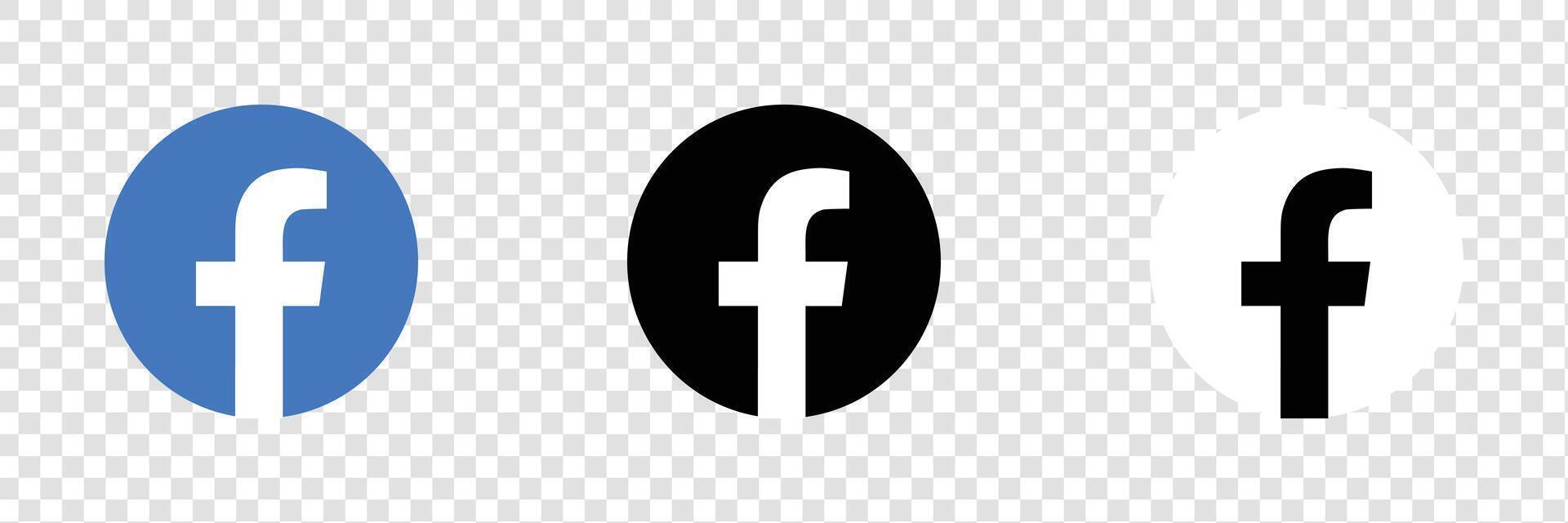 Facebook Circle Logo Icon Set Bundle, FB App, Premium Quality Social Media Design for Digital Download vector