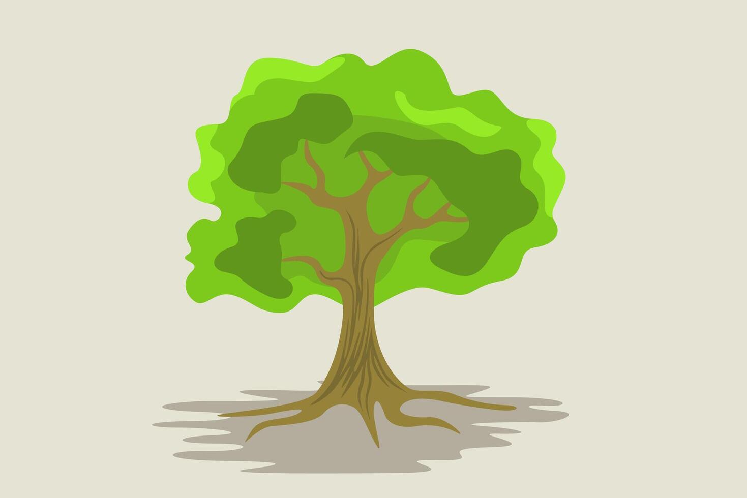 Tree with bright green leaves vector