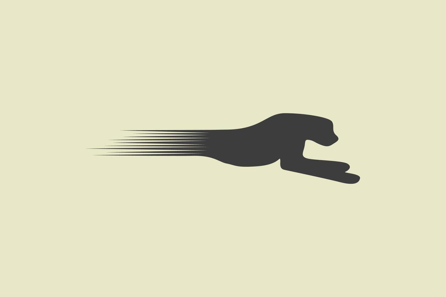 Horizontal looks chhetah running fast silhouette vector