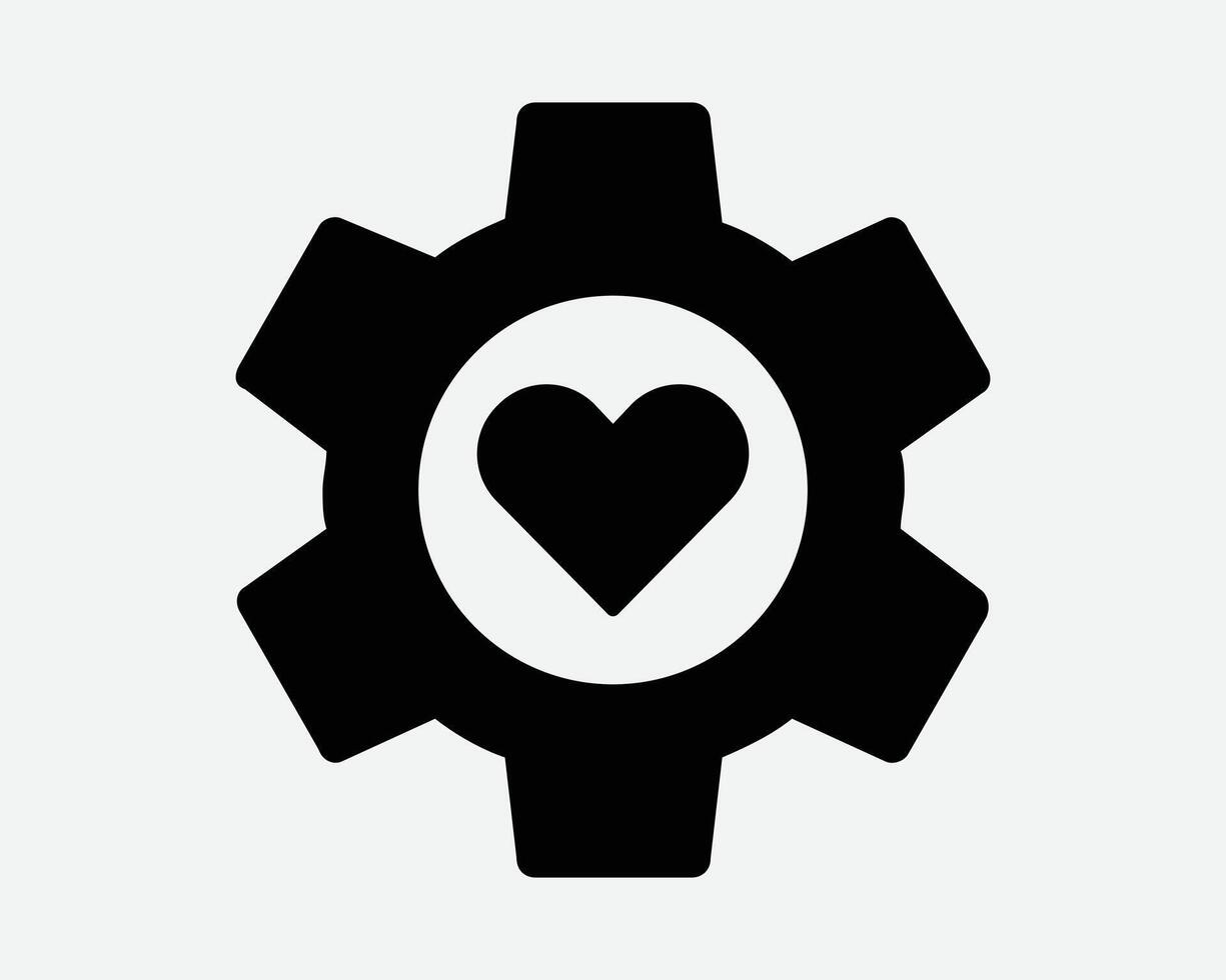 Favorite Settings Icon Default Mechanical Gear Cogwheel Like Preferred Technology Machinery Machine Engineer Black White Graphic Symbol Equipment vector