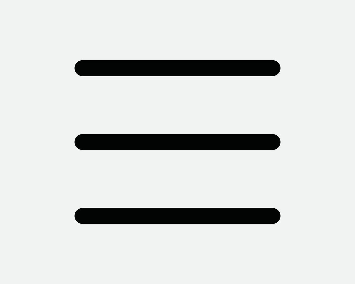 Three Lines Hamburger Menu Option Line Icon Symbol App List Drop Down More Sidebar Side Bar Expand Application Website Drawer Page Info Graphic vector