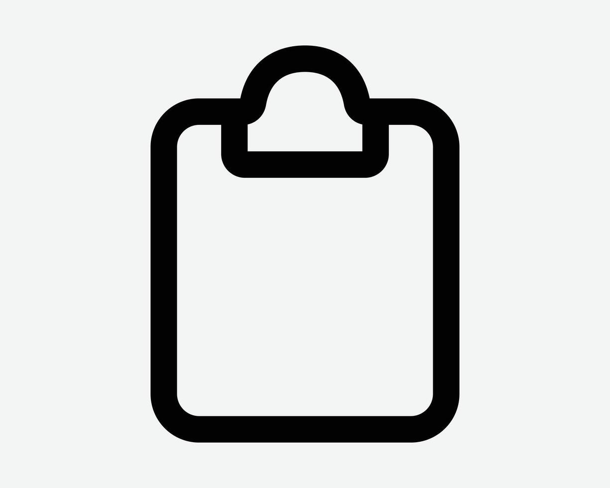 Clipboard Shape Outline Empty Blank Clip Board Office Line Graphic Illustration Questionnaire Report Note Notepad Schedule Sign Symbol Artwork vector