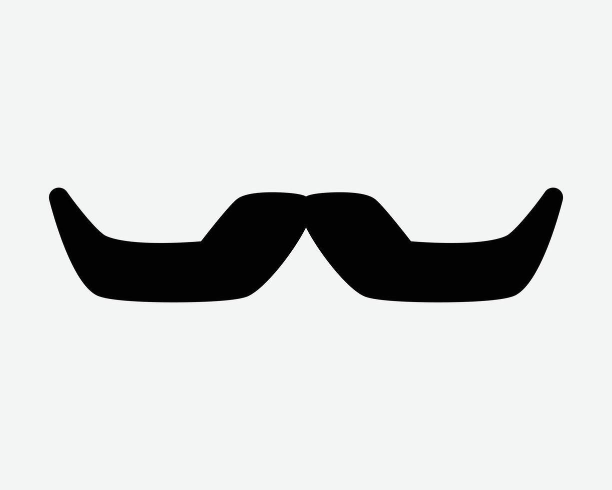 Moustache Shape Icon Pointy Pointing Sharp Facial Hair Italian Classic Men Man Mouth Pattern Fur Black Barber Curly Hipster Curl Symbol Sign Grooming vector